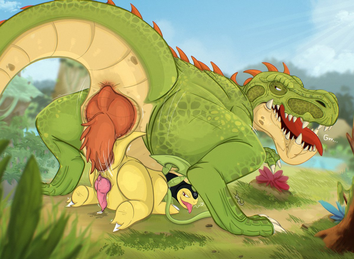 Nicobay5's tweet photo. a picture done by @DDracodile 

Nicobay found the cartoon not that bad and decide to use his dimensional portal for visit the place .
Giganto is sur verry friendly ! https://t.co/j7CwDd36MQ