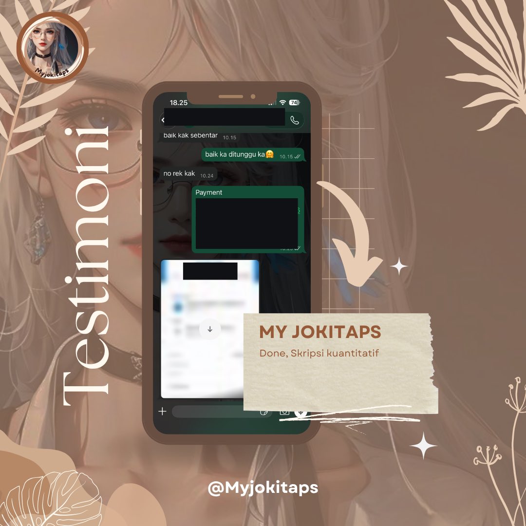 myjokitaps's tweet photo. Lama ga posting testimoni karena antri 😭 Done, tugas sudah dikerjakan dengan rapi dan detail, terimakasih atas orderan nya kak ditunggu orderan selanjutnya bisa hubungi aku https://t.co/TM7CWn539b  #jokitugas #jokitugasmurah #jokippt #jokitugaskuliah #zonauang️ https://t.co/QzJ12H7wge