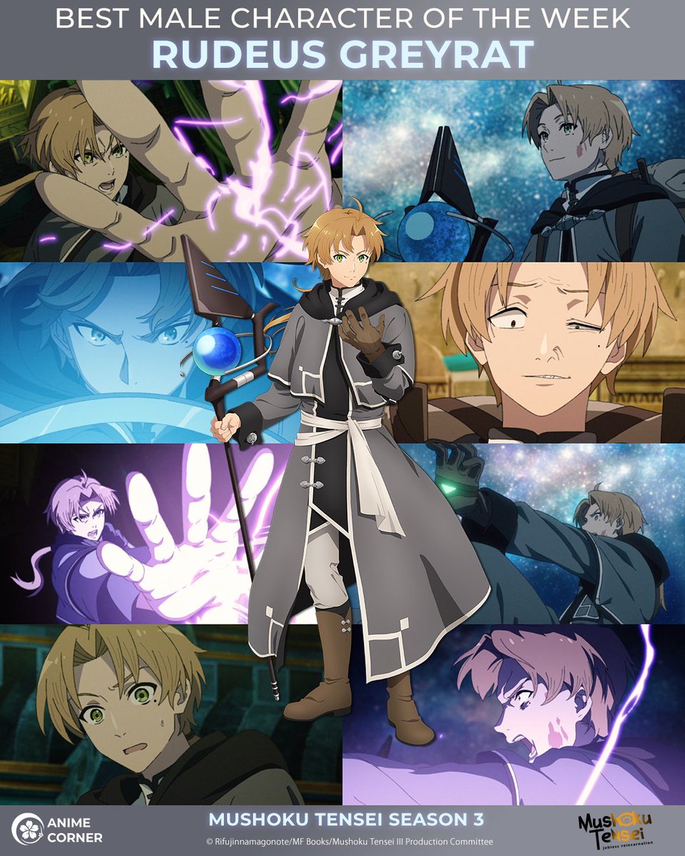animecorner_ac's tweet photo. Best male character of the week: Rudeus Greyrat! 💜

Anime: Mushoku Tensei Season 3 https://t.co/3nCiwk1v2a