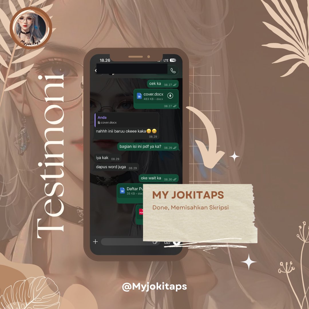 myjokitaps's tweet photo. Lama ga posting testimoni karena antri 😭 Done, tugas sudah dikerjakan dengan rapi dan detail, terimakasih atas orderan nya kak ditunggu orderan selanjutnya bisa hubungi aku https://t.co/TM7CWn539b  #jokitugas #jokitugasmurah #jokippt #jokitugaskuliah #zonauang️ https://t.co/e0z0YoGeWM