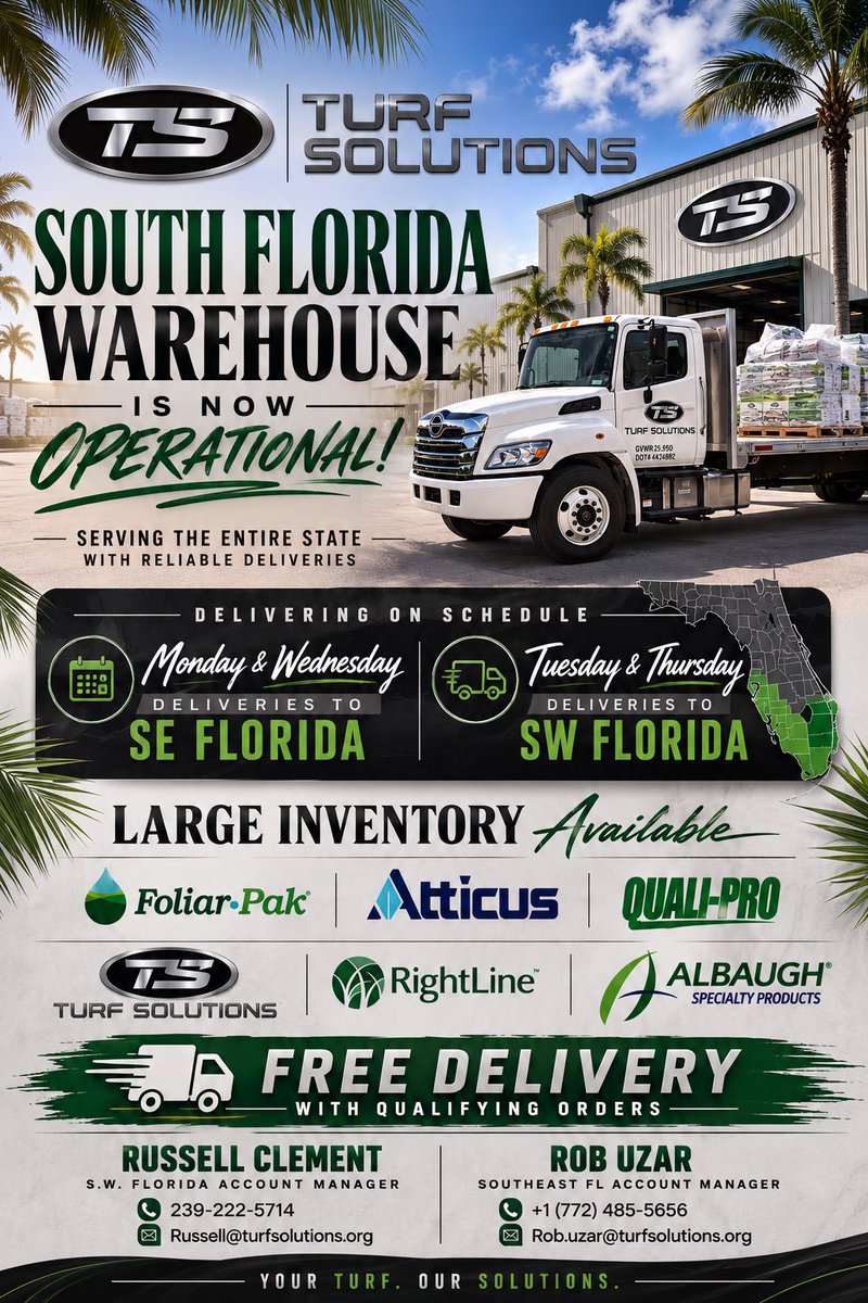 TurfsolutionsFL's tweet photo. @BorRazu13  @FoliarPak  @AtticusTurf  @AlbaughTurf  @Quali_Pro  @RighLineLLC https://t.co/S4pcoDJsp7