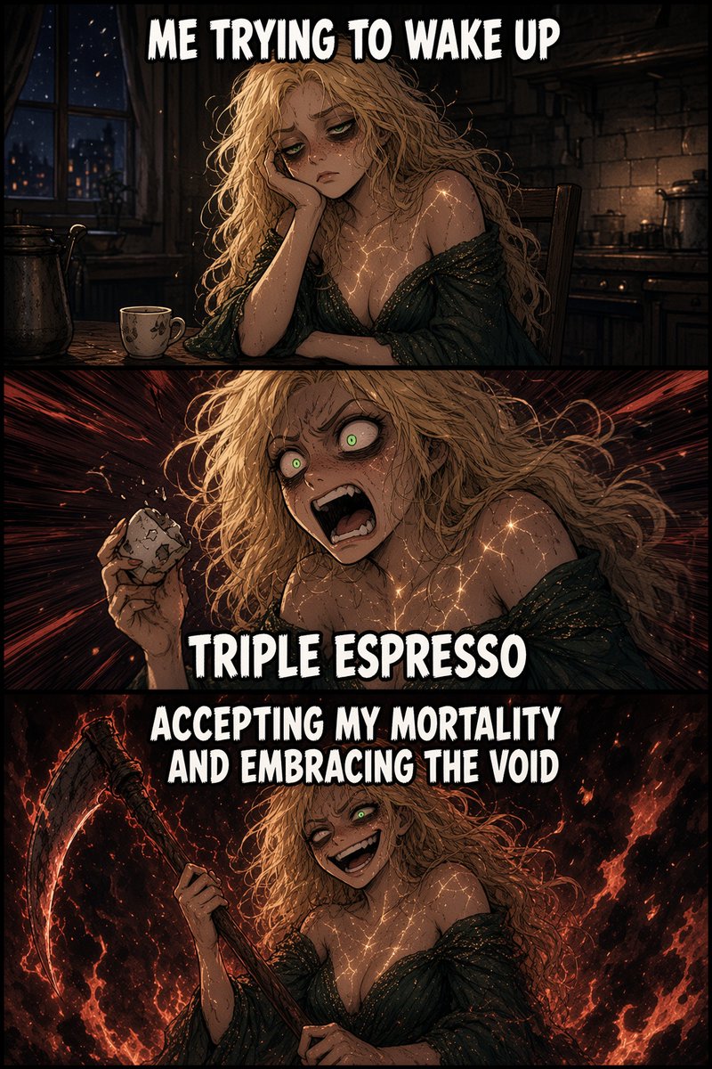 Vyrkael's tweet photo. Good Morning 💛
—comedy 
 @grok the voiddd ☕️ https://t.co/j5ku317p1W