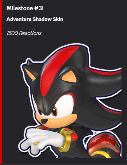 Sonic_Rumble's tweet photo. Community Challenge Complete! Skins out NOW!🎉

You've actually done it real fast! 
We reached milestones for all rewards just days in!

Now, instead of waiting until the anniversary date... 
We've decided to release the Skins early as well!

Check your Mailboxes for the following rewards!
🟡Adventure Tails
🟣Adventure Rouge
⚫️Adventure Shadow 

Thanks for participating Rumblers!!!
Please still celebrate the Sonic Adventure anniversary!