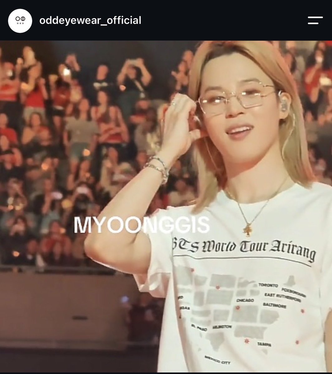 info_jimin's tweet photo. UM ARRASO! A marca de óculos sul-coreana Odd Eyewear, dos óculos que o #JIMIN usou no show em Chicago e tanto nos encantaram, publicou fotos dele em seu perfil no Instagram. 

• https://t.co/FlUwKsJa42 https://t.co/X0PlM4SR0I