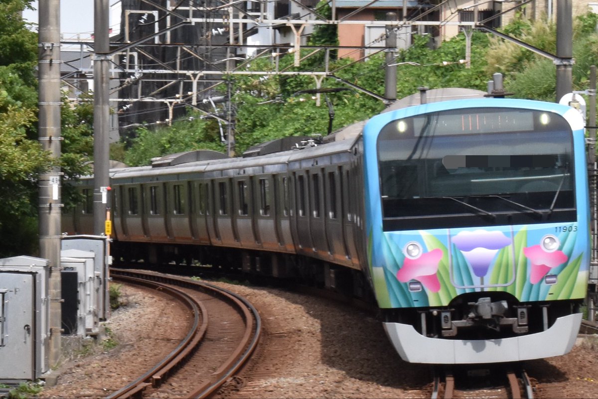 SounyanTrain's tweet photo. 2026.08.30
(運用開始初日日)
相鉄11000系(11003F) ほほえみ号を追っかけてました👍

とても良いラッピングで撮影していて楽しかったです！
自分としてはカメラに前に比べたらだいぶ慣れてきたかなと思いました。 https://t.co/JnX5O4dTsF