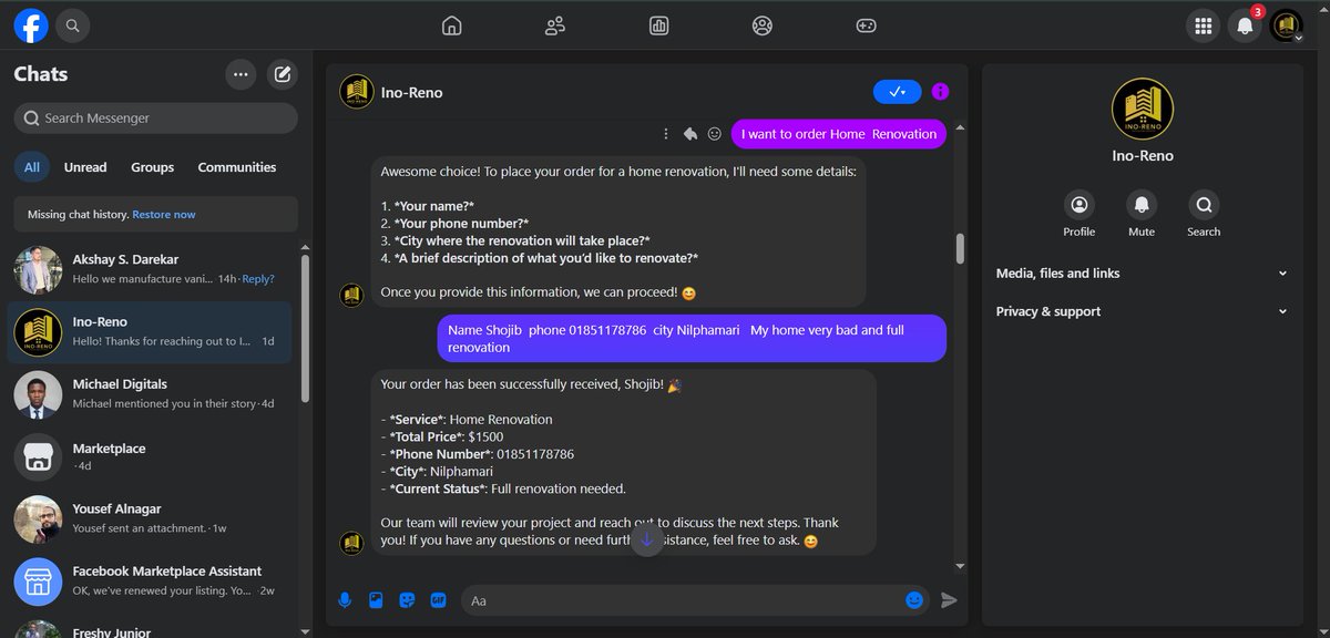 Shojib2791's tweet photo. 🤖 AI Facebook Messenger Automation
✅ 24/7 AI replies
✅ Text, image &amp; voice support
✅ Auto order collection

Like it? Get your custom Messenger AI bot at a reasonable price.
📩 mdshojiburrahmansoliman@gmail.com
📱 +880 1851-178786

DM me for the free trial!
#BusinessAutomation https://t.co/3o6Iaz48OK