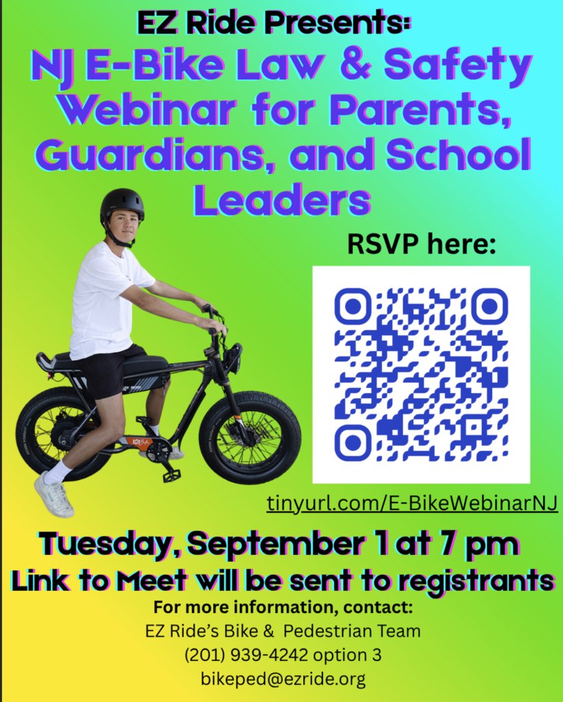 Warrior_News's tweet photo. MPS Families -- EZ Ride, the regional NJDOT Safe Routes to School provider and Transportation Management Association, is conducting a free 1-hour virtual webinar tomorrow (Tuesday, September 1st) at 7:00 pm. See flyer in your email for the registration link. https://t.co/jEZ1C1RPnU