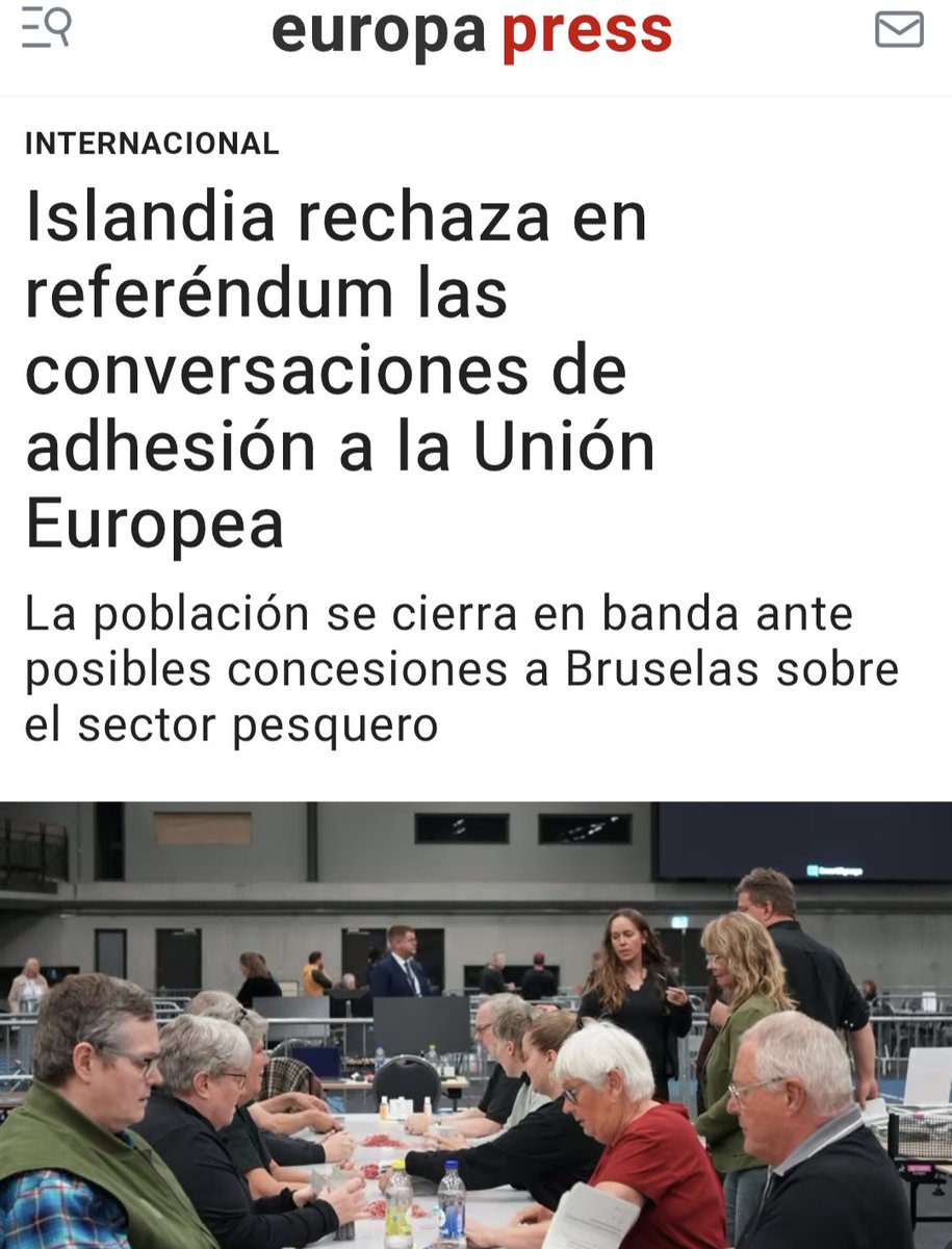 IustitiaEuropa's tweet photo. 🔇 SILENCIO ATRONADOR DE LOS POLÍTICOS ESPAÑOLES SOBRE ISLANDIA

👉 El 82,5% de los islandeses acudió a votar y una mayoría ha dicho NO a retomar las negociaciones de adhesión a la Unión Europea.

👉 En el centro del debate: la soberanía. Quién decide sobre sus recursos, su pesca y las competencias que están dispuestos a entregar a Bruselas.

¿Y en España? Silencio. Ni unas izquierdas que presumen de defender al pueblo ni unas derechas que presumen de defender la nación parecen interesadas en un país europeo que acaba de preguntar directamente a sus ciudadanos cuánto poder quieren ceder.

Ese es precisamente el debate que falta en España 🇪🇸. Ser europeo no significa renunciar a decidir nuestro propio futuro. Solo @LMPardoAbogado habla y actúa en defensa de la soberanía nacional por  encima de ideologías.

👊 Desde Iustitia Europa defendemos una Europa de naciones soberanas y una España que vuelva a decidir por sí misma.

👊 Iustitia Eruropa, el partido de los españoles, no de los políticos.