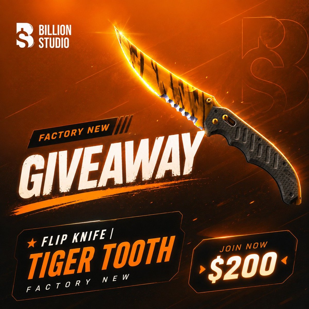 Rensorcs's tweet photo. We're giving away a knife to one lucky person 🎁

Flip Knife | Tiger Tooth P2 GIVEAWAY 👀

✅Like + Retweet
✅Follow @BSonStake &amp; @Rensorcs 
✅Tag 2 friends

Announcing the winner in 7 days, good luck! 🍀 https://t.co/9vFIPrPhT7