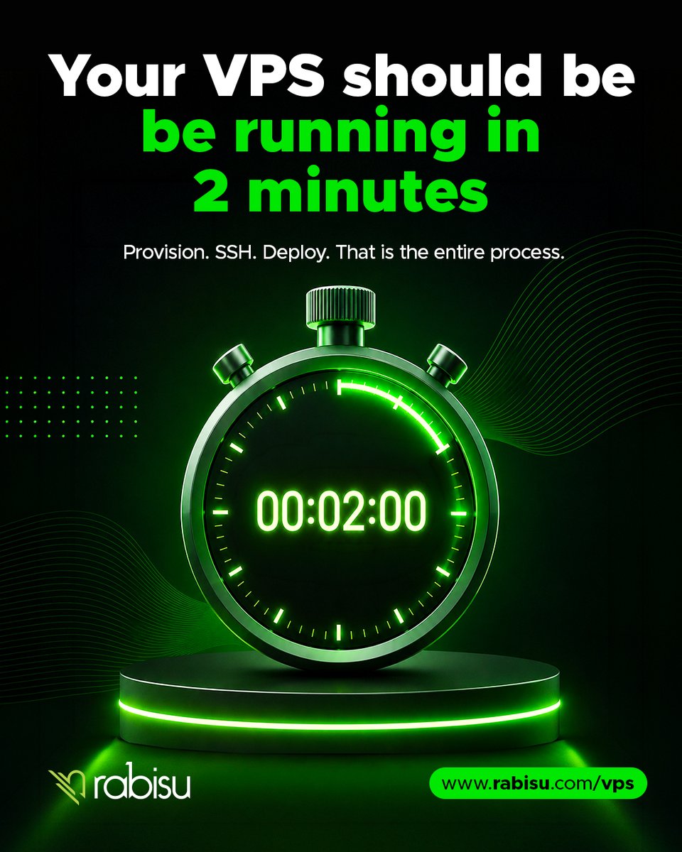 rabisucom's tweet photo. 2 minutes is all it takes to go from zero to live. ⚡
Provision. SSH. Deploy. That’s the entire process with Rabisu VPS.
👉 That’s the entire process. No waiting, no hassle. https://t.co/vi6qp8Fjfo
#vps #devops #sysadmin #fullstackdeveloper #cloudhosting #serverhosting https://t.co/HdVJ0Ql75p