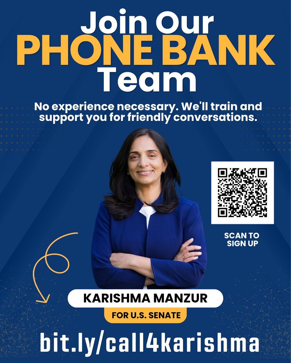 Karishma4Senate's tweet photo. We’re 8 days out from the primary! Join our phone bank team this week to make calls to voters across NH. Help us build the momentum for change. 
#nhpolitics #nhtok #karishmaforsenate https://t.co/Zu1mhCBAXB