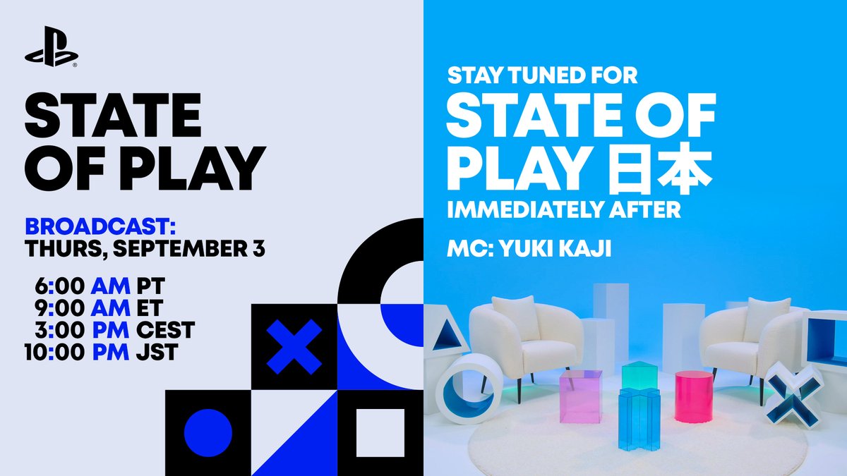 Skyhammer_games's tweet photo. Playstation acaba de anunciar un State of Play para el 3 de septiembre, seguido inmediatamente de un State of Play Japan. https://t.co/tsJcIvij2V