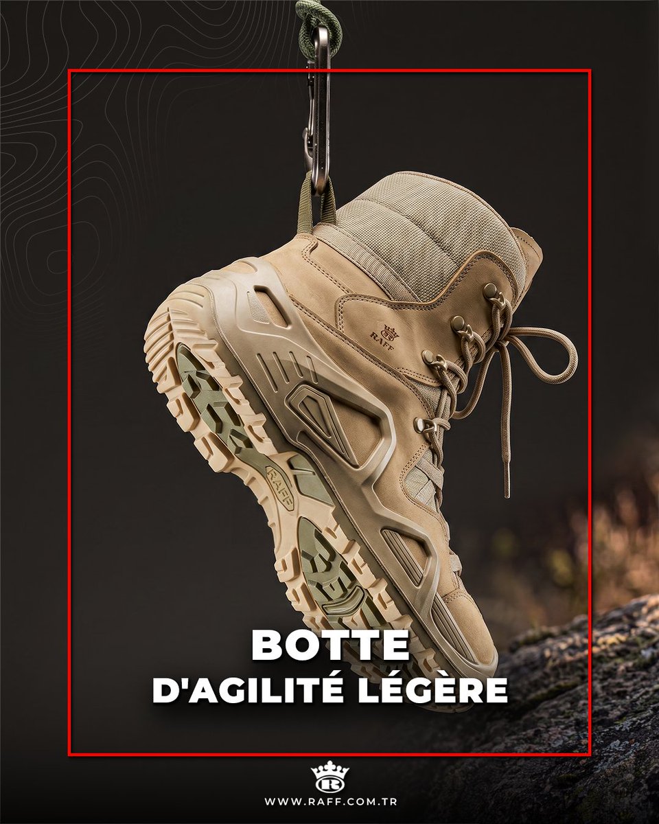 RaffMilitaryFR's tweet photo. Vitesse et mobilité sont la clé ! ⚡ 
Notre Botte d'Agilité Légère (A18002) accélère vos réflexes avec un design ultra-léger, imperméable et anti-fatigue. 🥾
Commandes et approvisionnement mondial : 
📲 +90 535 052 68 22 
🌐 https://t.co/rtjOJU4Lc9

#RaffMilitaryTextile https://t.co/aMyoQ41BLL