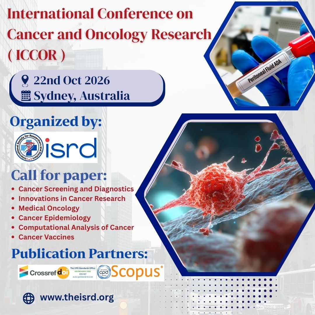 isrdconf's tweet photo. 🎗️ International Conference on Cancer and Oncology Research (ICCOR) 2026..!

📣 Mark your calendar — 22 October 2026, Sydney, Australia!

🔗https://t.co/R9JF9pQtpl

🌐https://t.co/xCyQXwx6rG

#theisrd #ICCOR2026 #CancerConference #OncologyConference #Sydneyconference #Australia https://t.co/yrq6hINtS8