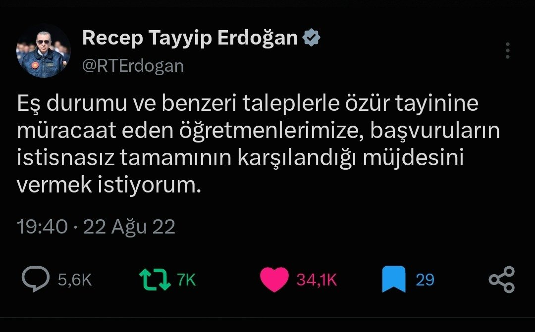 bozdagli_4945's tweet photo. Sayın Cumhurbaşkanım, Geçmişte 2022 yılındaki özür tayini taleplerini istisnasız karşılayarak bizlere ve ailelere yaşattığınız o tarifsiz mutluluğu, bu yıl da hasret çeken fedakar eğitim neferleri için saygıyla umutla arz ediyoruz. @RTErdogan   @oktay_saral @Yusuf__Tekin  @YilmazzGuney  #ilemrigecikmez
