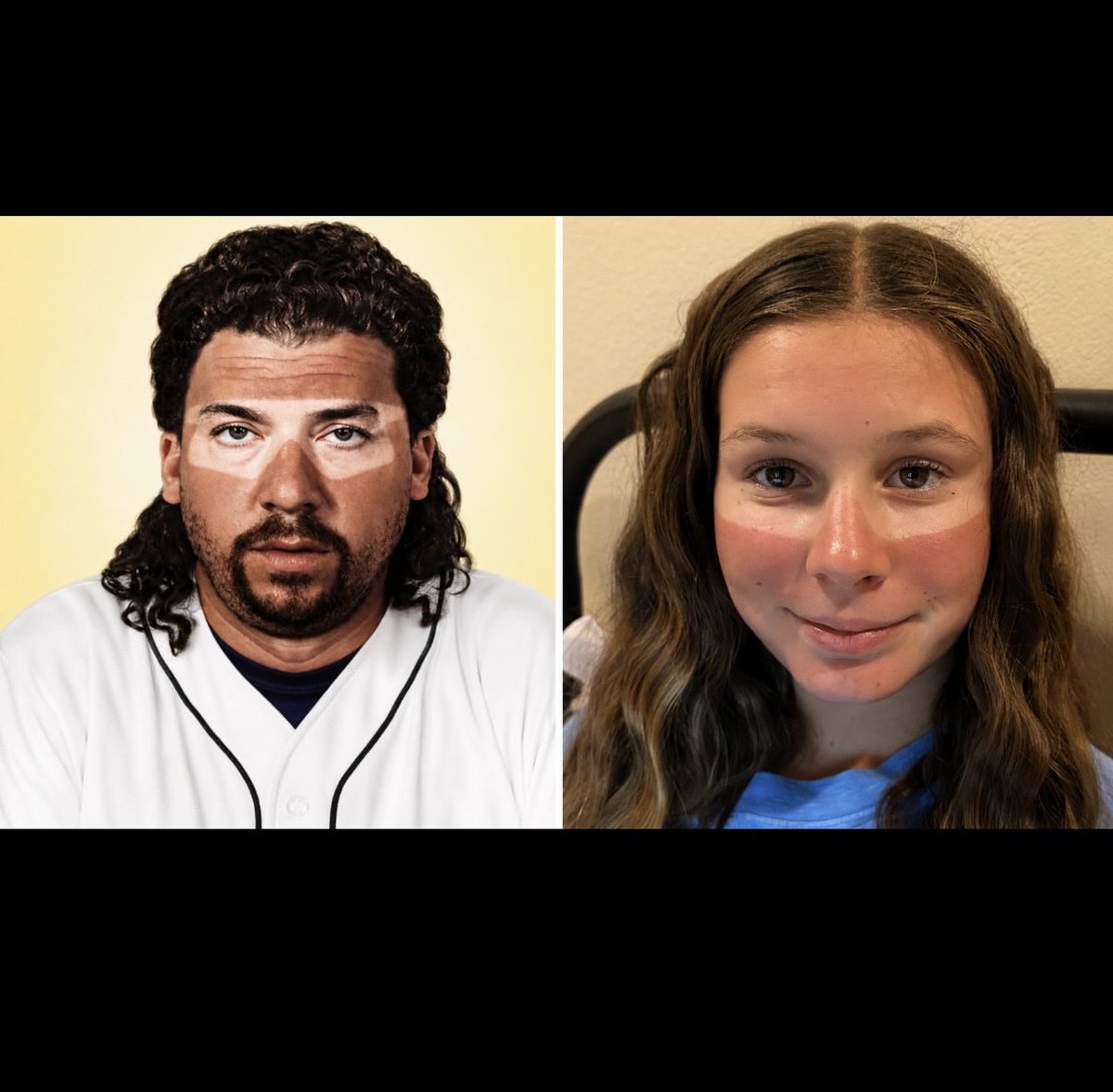 HarperSmith2031's tweet photo. Who wore it better? #kennypowers #softballlife #tanlines #softball https://t.co/8dVKz153pd
