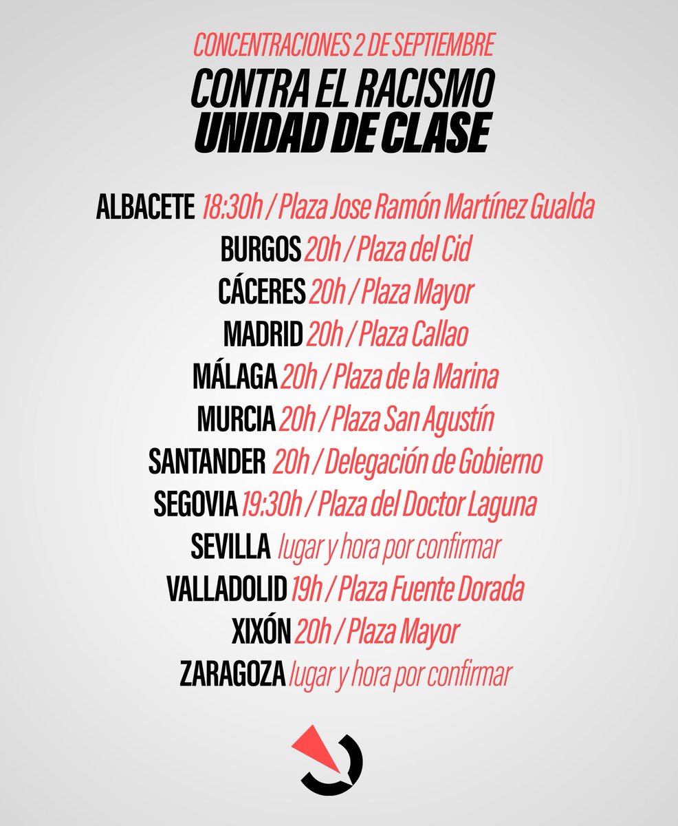 CJSocialista's tweet photo. 𝑬𝒍 𝒆𝒏𝒆𝒎𝒊𝒈𝒐 𝒏𝒐 𝒆𝒔 𝒒𝒖𝒊𝒆𝒏 𝒉𝒖𝒚𝒆 𝒅𝒆 𝒍𝒂 𝒎𝒊𝒔𝒆𝒓𝒊𝒂, 𝒔𝒊𝒏𝒐 𝒒𝒖𝒊𝒆𝒏 𝒍𝒂 𝒑𝒓𝒐𝒗𝒐𝒄𝒂

Participaremos en concentraciones de solidaridad en todo el Estado frente a la violencia racista que se está viviendo en Ceuta.

CONTRA EL RACISMO, UNIDAD DE CLASE https://t.co/NdcQRHrVMP