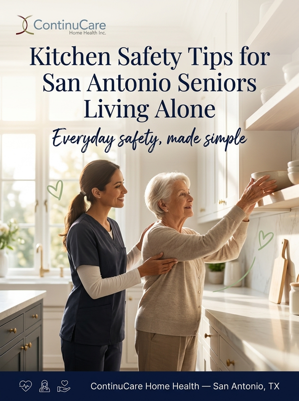 ContinuCareSA's tweet photo. The kitchen is one of the most common places for accidents among seniors living alone. Simple changes like better lighting and easy-reach storage can prevent burns, falls, and worse. Ask ContinuCare for a full home safety assessment for your loved one. #HomeSafety #AgingInPlace # https://t.co/5dDEjBZuOf