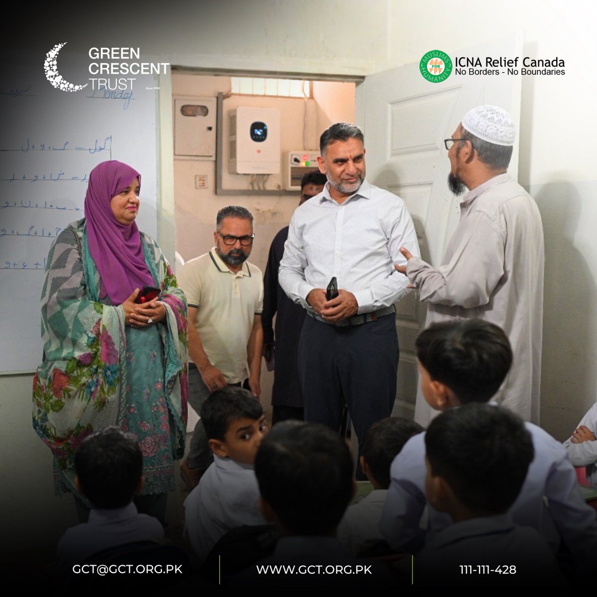 gctorg's tweet photo. Green Crescent Trust was honored to host the delegation from ICNA Relief Canada.
We were grateful for the opportunity to welcome our guests to one of our GCT Hilal Schools, followed by a visit to our head office. https://t.co/dTccpmSwvm