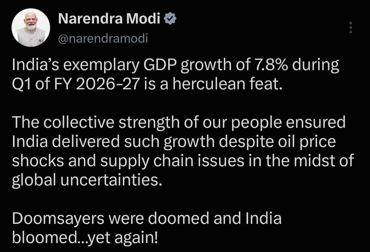 NewsAlgebraIND's tweet photo. PM Modi 😅 -

"Doomsayers were doomed and India bloomed…yet again!" https://t.co/C0QbAAo8tw
