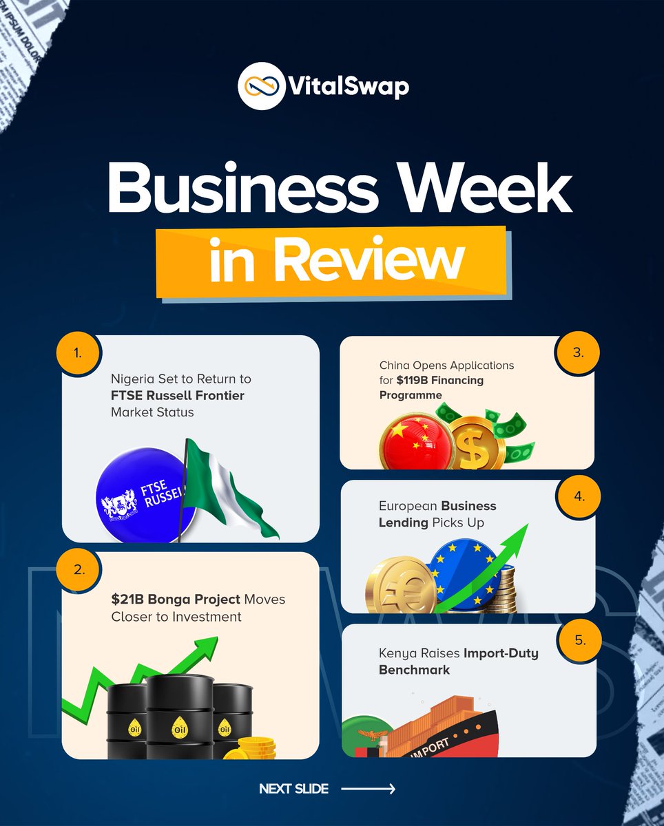 vitalswap's tweet photo. Nigeria is back on the global radar. 👀

But that’s not the only big move this week.

Here’s what businesses should be watching. 🌍

#VitalSwap #BusinessIntelligence #GlobalTrade https://t.co/gMJYOZEg7E