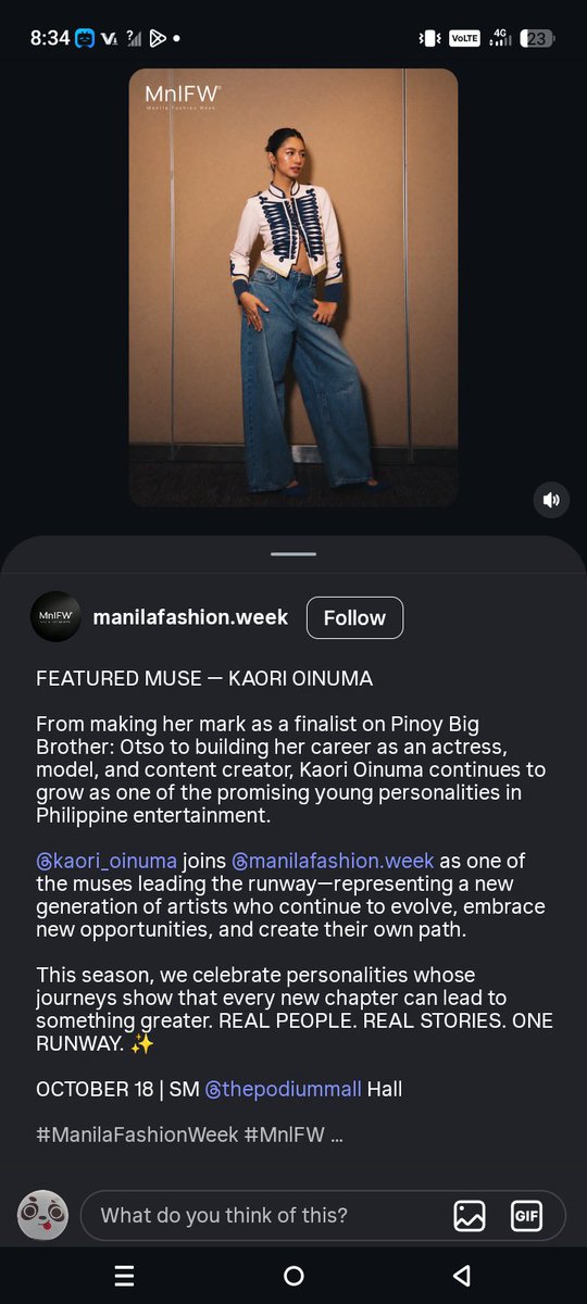 allhail_cc's tweet photo. Oh nakita ko lang sa IG

Featured Muse - Kaori Oinuma 

Manila Fashion Week 

#KaoriOinuma https://t.co/D24skUrf9x