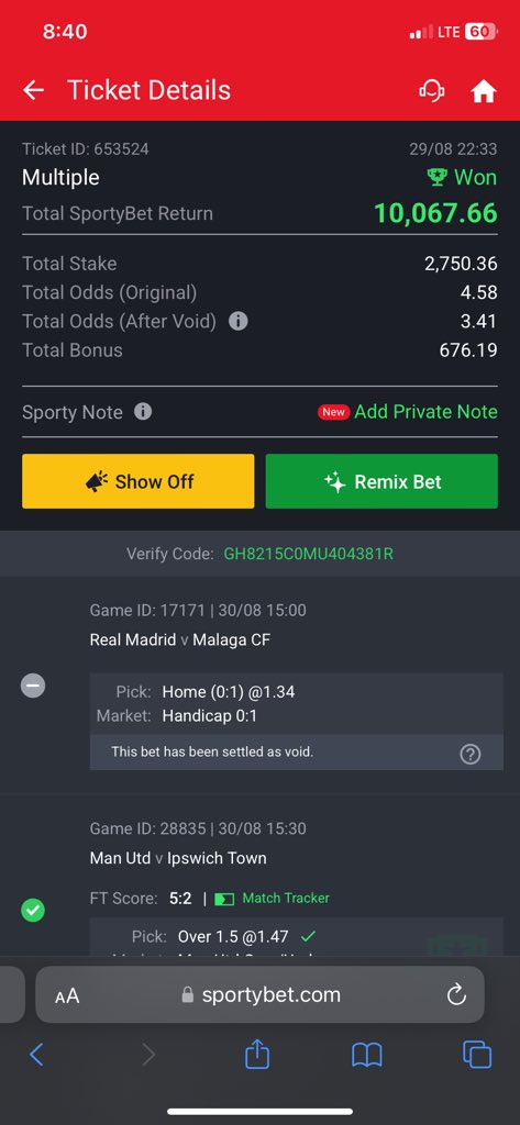 boykobby4's tweet photo. @chriswrld233 @SportyBet the Madrid game is still void https://t.co/QUZ80ExABm