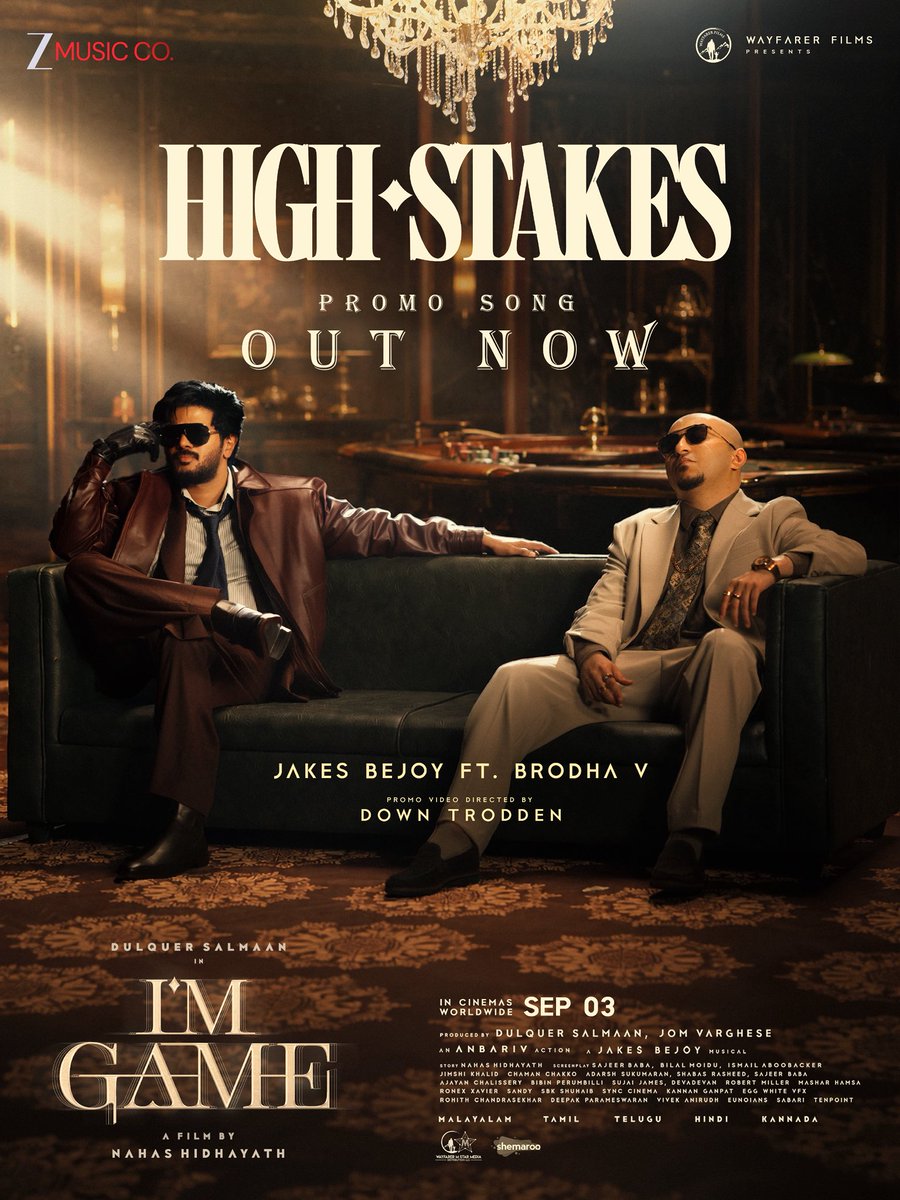 dulQuer's tweet photo. The stakes have never been higher. "HIGH STAKES"—the official promotional song from I'M GAME—is out now! 🃏🔥

https://t.co/DzNV0HfcIY

@dulQuer @NAHASKh1 @BrodhaV @jakes_bejoy @VarghesePepe @am_kathir @iamSandy_Off @DirectorMysskin @11Lohar @samyukthavv @anbariv @ImGameMovie @DQswayfarerFilm @zeemusicsouth @ZeeMusicCompany 
#ImGame #DulquerSalmaan #HighStakes #NahasHidhayath #JakesBejoy