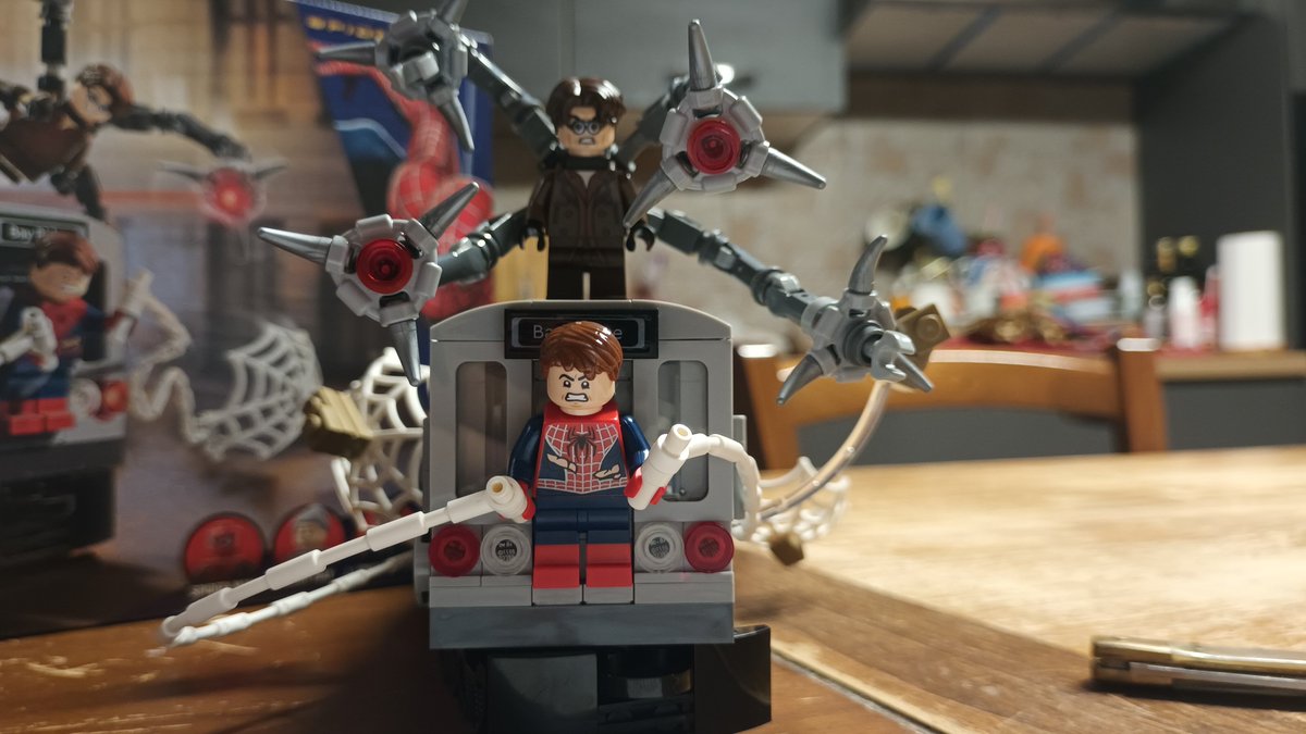 J4cks_M's tweet photo. The perfect live action Spider-man moment now in lego...I like Tobey  as Spidey the most and Molina as Ock is, in my opinion, the best villain casting in Marvel cinematic universes https://t.co/wwbxvueDQd