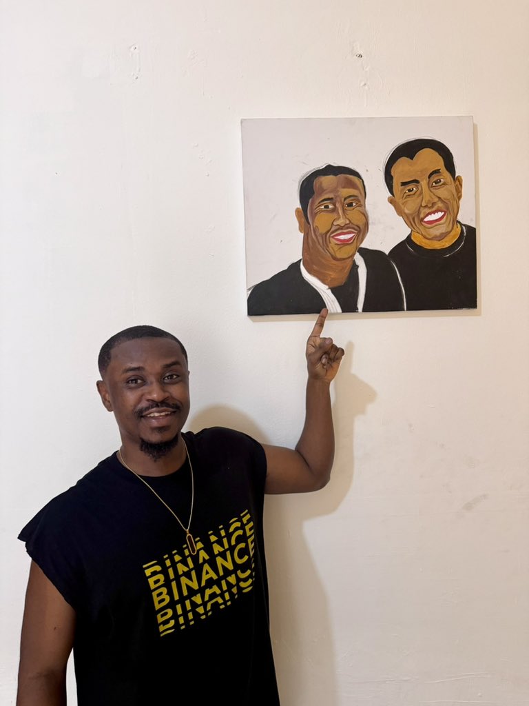 Amoaning_samuel's tweet photo. Six months ago, I made a promise to myself to create a portrait from one of the most meaningful pictures I’ve ever taken.

It’s been six months since I met and took this photo with CZ in Dubai, and honestly, my life has never been the same.

It wasn’t just about getting a follow from one of the most impactful people in crypto. I also had the opportunity to read his book, Freedom of Money, and it completely changed my perspective on finance, freedom, and life.

My goal now is to buy as many copies of Freedom of Money as I can and distribute them for free to selected universities in Ghana & Nigeria. I hope this inspires more young Africans to believe in a brighter future.

Thank you, CZ, for the inspiration. And thank you to the amazing artist @morre_lyf for bringing this vision to life. 

The journey is just beginning.

@cz_binance 
@BinanceAfrica