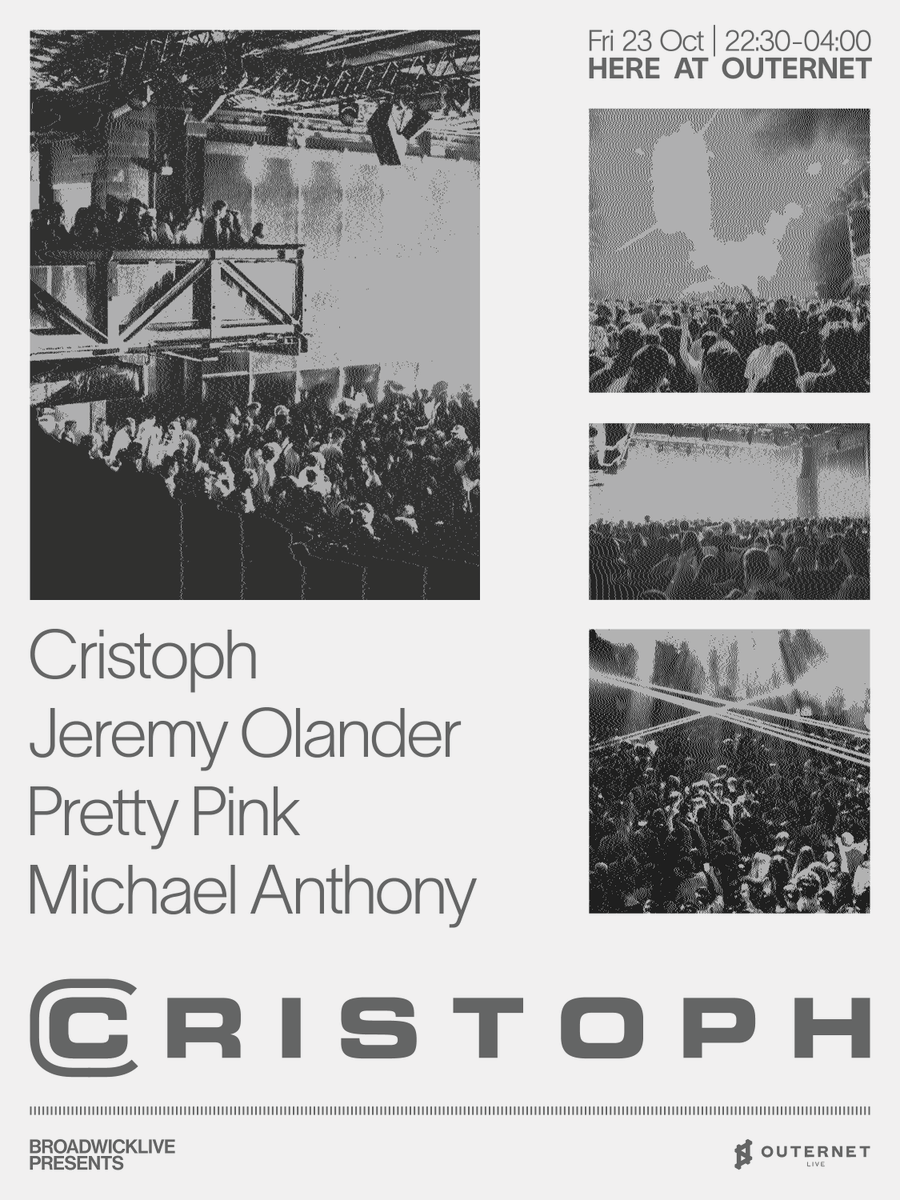 jeremyolander's tweet photo. Buzzing for this one! Back in London with @Cristophmusic and friends in October for my first time at Outernet 🇬🇧 

Sign up ahead of Thursday's pre-sale on https://t.co/SfATsn3RvY https://t.co/4EQag7jv0a