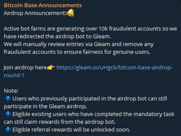 Rassickn's tweet photo. Bitcoin Base on Gleam Campaign https://t.co/LAnYZf7kLS