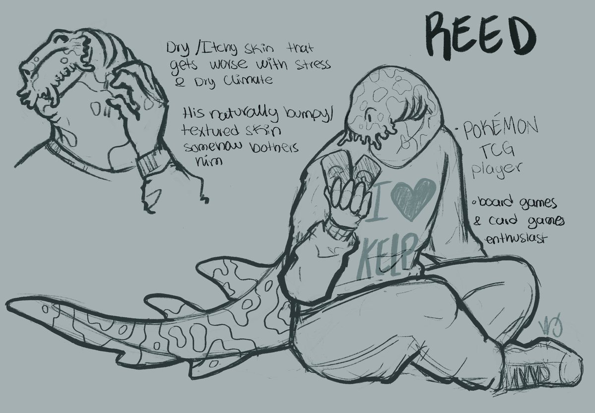 _Tea_Shark_'s tweet photo. Meet my new Wobbegong OC - Reed! 
Idea is from @CapybaraDrawing hehehe
I love him 😭😭😭
#furryart #sharkoc https://t.co/XuwIXoZopz