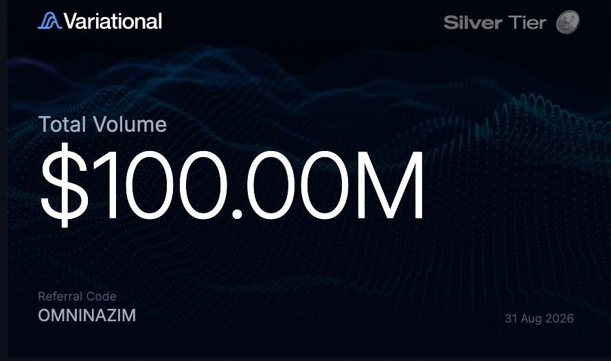 shahrianazim6's tweet photo. $100M volume hit on @variational_io

TGE in October, I think 👀

$VAR is my last hope 😉 https://t.co/UyM462ntqn