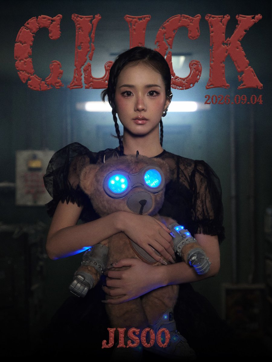 BBU_BLACKPINK's tweet photo. #JISOO’s CLICK arrives on Friday🧸♥️ https://t.co/jUzLwEXDTw