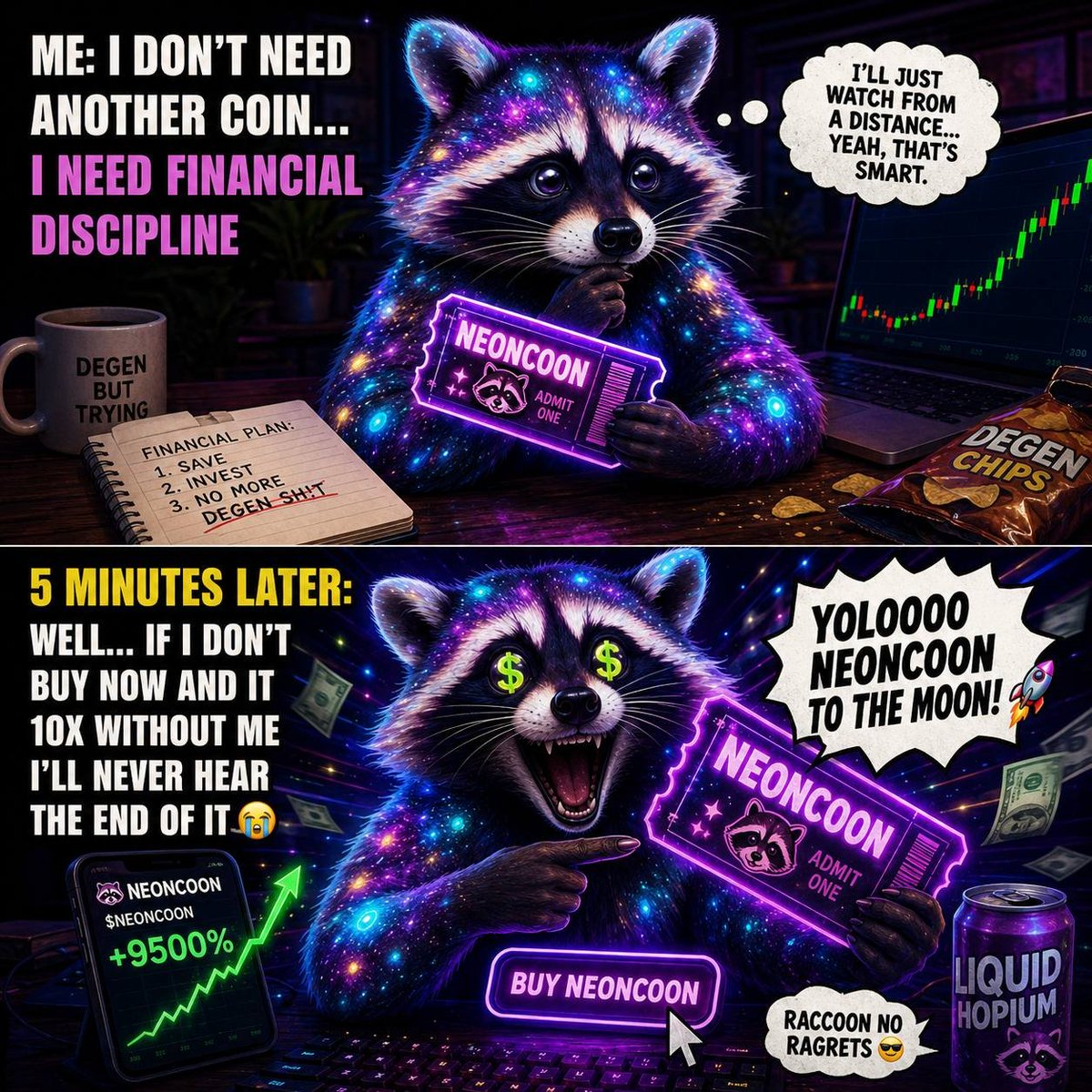 Neoncoon10304's tweet photo. 💰 CA: 34fTuxF3c731Sq2R3sXSQde6aA54H3J7ZksRqXJ7pump

Don’t sleep on Neon Coon. The quiet is where he builds, the glow is where he conquers.
#Neoncoon
#Glowlegions https://t.co/4WUVcSUjgl