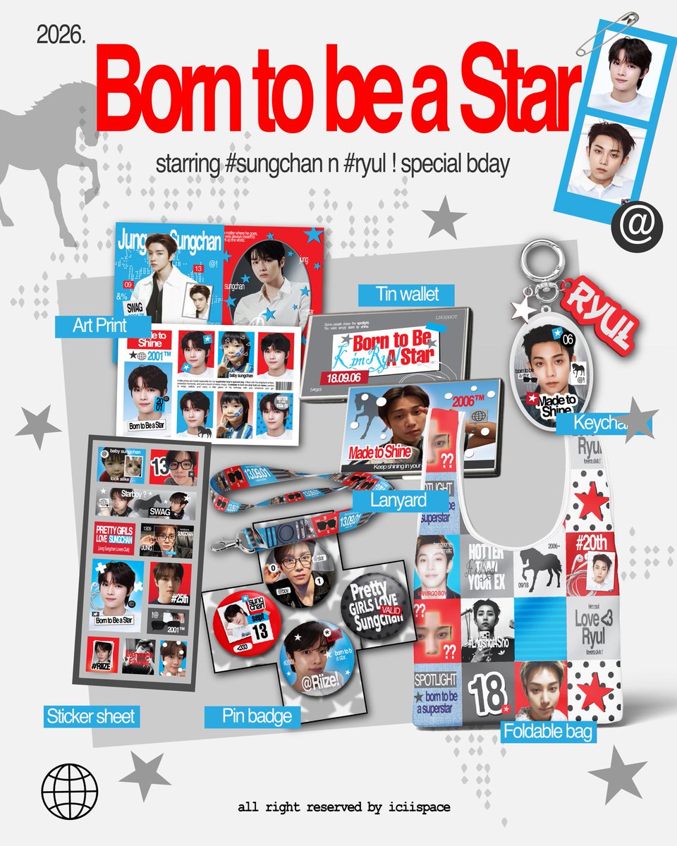iciispace's tweet photo. [rt &amp; like are very appreciated🔁]

“Born to be a Star 🎱 .” 2026
#Sungchan &amp; #Ryul Bday Kit 

🗓️ OPEN PREORDER: 
31 - 10 Sept 2026 

🌐 INTERNATIONAL GO/BUYER DM
[🚚. . .Tangerang,INA]

🔗order here: https://t.co/4cLOFQm0pF

— Bundle n Ala Carte !
More Details and sample below https://t.co/qIlyp147Zr