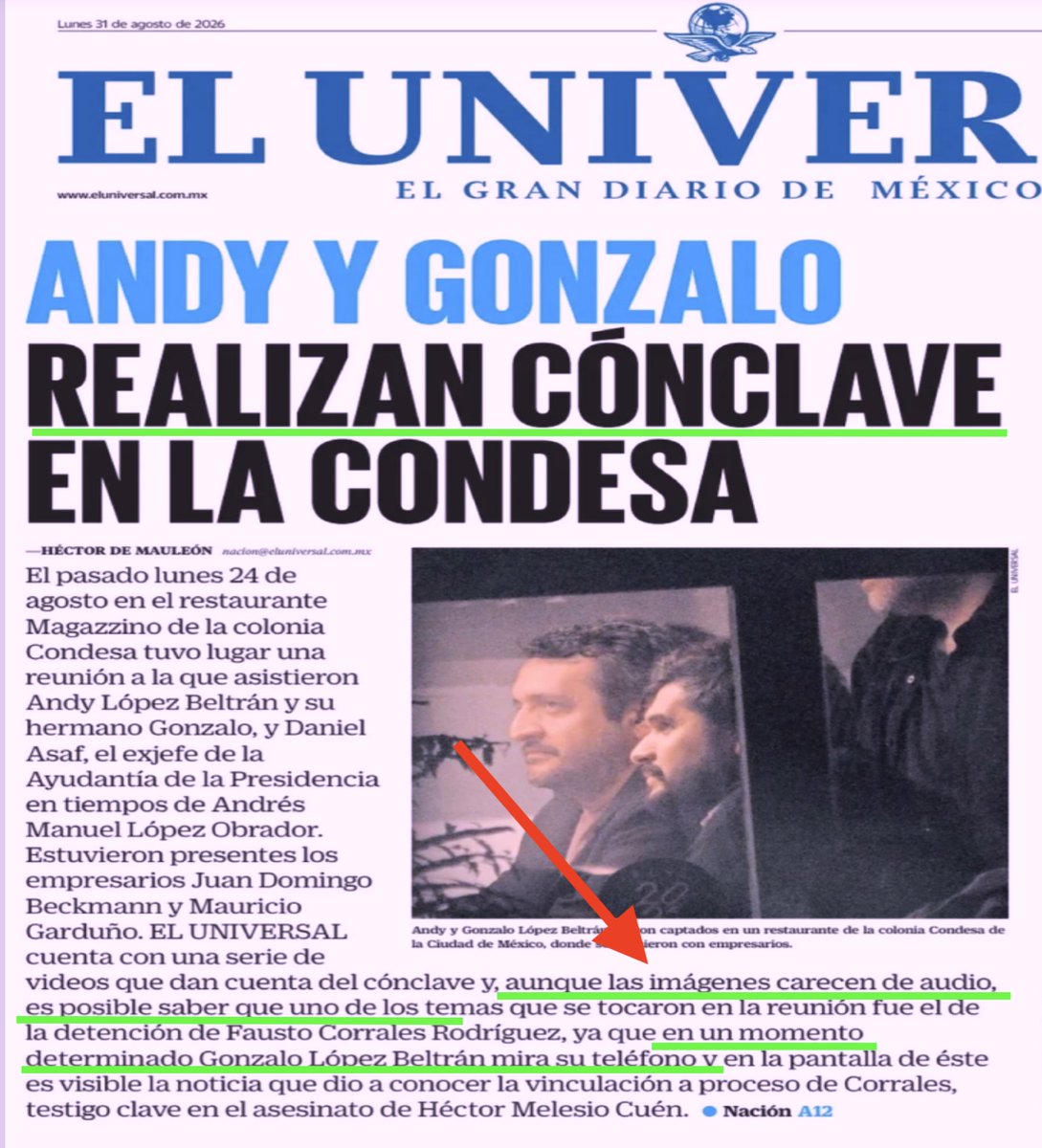 luisghernan's tweet photo. 🐍ESPECULEROS🐍

@hdemauleon y el decadente @El_Universal_Mx "dirigido" por @apontedavid, han convertido la ESPECULACIÓN en su género desinformativo característico

La portada de hoy es la cumbre de un repugnante ejercicio falto de ética, antiperiodístico y ruin:

Sin más datos que un video sin audio, se entregan sin reservas a la especulación, para afirmar casi cualquier cosa que se les ocurre, sin fundamento, sin pruebas, sin que la falta de rigor o la veracidad les sean significativas

En los hechos: INVENTAN una nota y la convierten en su portada

Hay que decirlo claro: esos miserables no son Periodistas... son ESPECULEROS