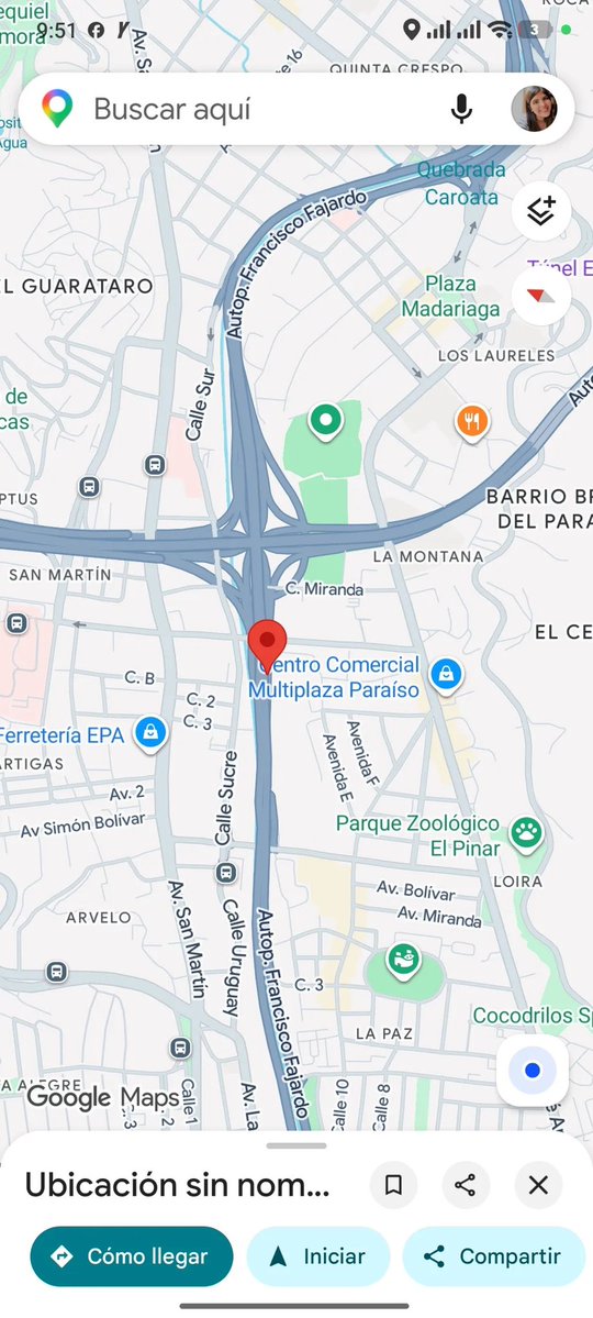 jesudoz's tweet photo. la ruta era desde Zona Rental hasta Gato Negro siempre veo los recorridos de mi amiga en el GPS de la app y vi un desvío de ruta pero no lo consideré raro hasta que ella me dice que se paró en la autopista, se desvió en el distribuidor La Araña ahí estuvo detenido 5 minutos.￼ https://t.co/knPKbsO2YV