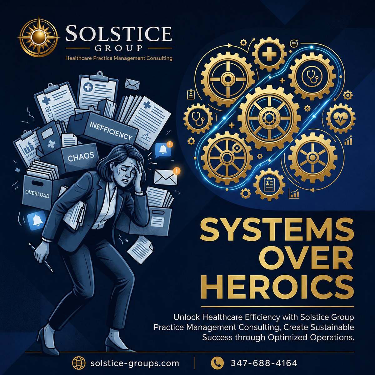 Solstice_Group's tweet photo. Every struggling practice has a hero holding it together. That hero is also its greatest vulnerability. The best practices make heroics unnecessary. #ScalableSystems #HealthcareLeadership https://t.co/aKqpfjh3dw