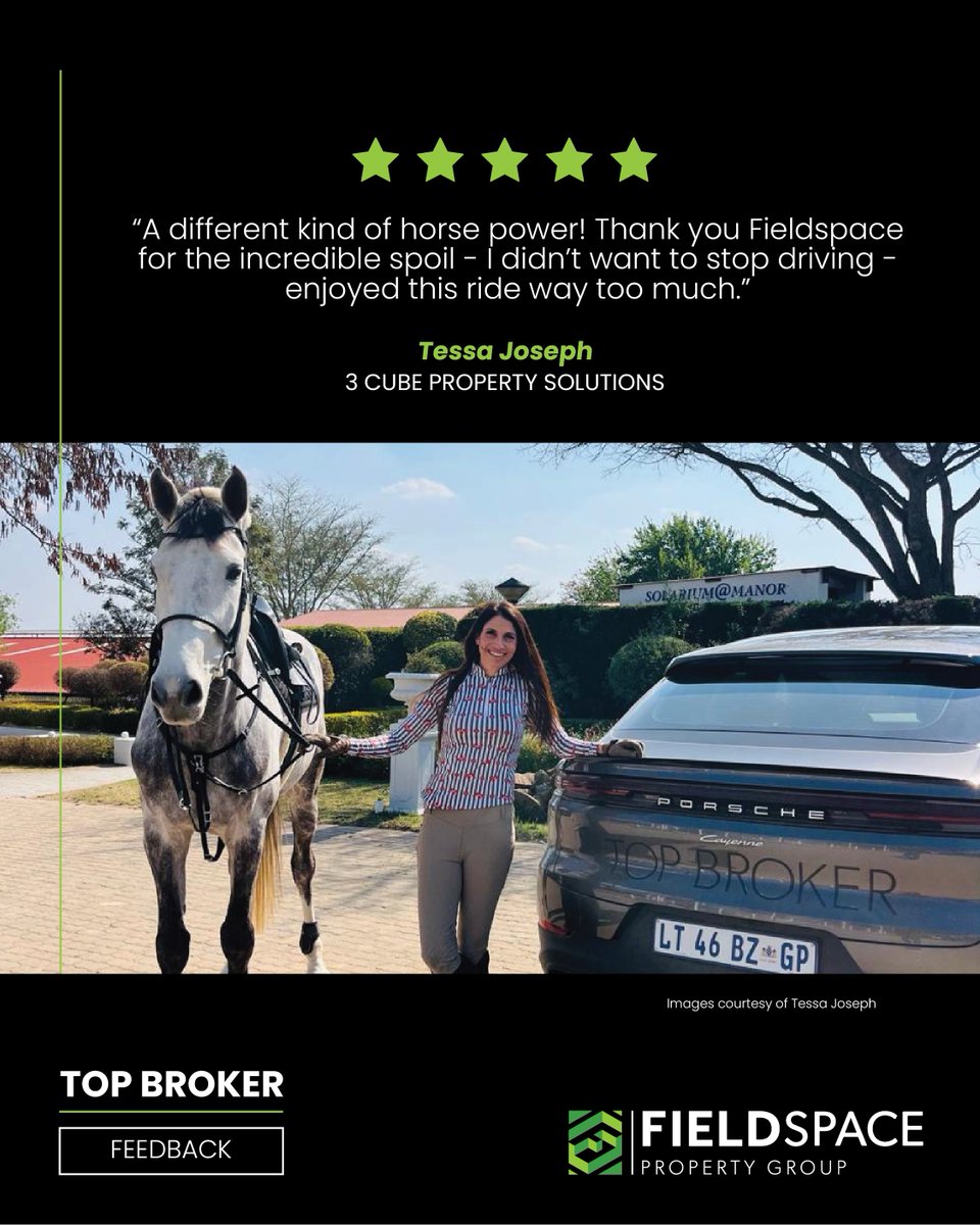FieldspaceProp's tweet photo. A different kind of horse power. 🐎🏎️

We love hearing what our brokers think about the Top Broker experience. Tessa, thank you for the kind words — and for putting that Porsche to very good use! 💚

#TopBroker #fieldspace #BrokerExperience #CommercialProperty 
@3cubeproperty https://t.co/ZBpR7GQwJ7