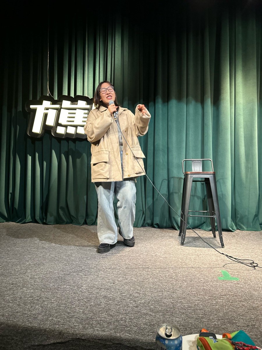MohammedBouama2's tweet photo. Just bombed my first stand-up set—forgot the joke, tripped over the mic cord, and half the room left. But hey, the remaining three people screamed when I swore. Win， https://t.co/UaCNICrqsS