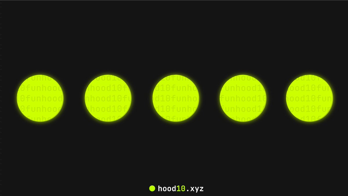hood10xyz's tweet photo. Psssst, something fun is coming to HOOD10.

We've been quietly building behind the scenes.

More utility. More mechanics.

More ways to feed the Index and evolve the launchpad. https://t.co/BSKcIk6ShJ