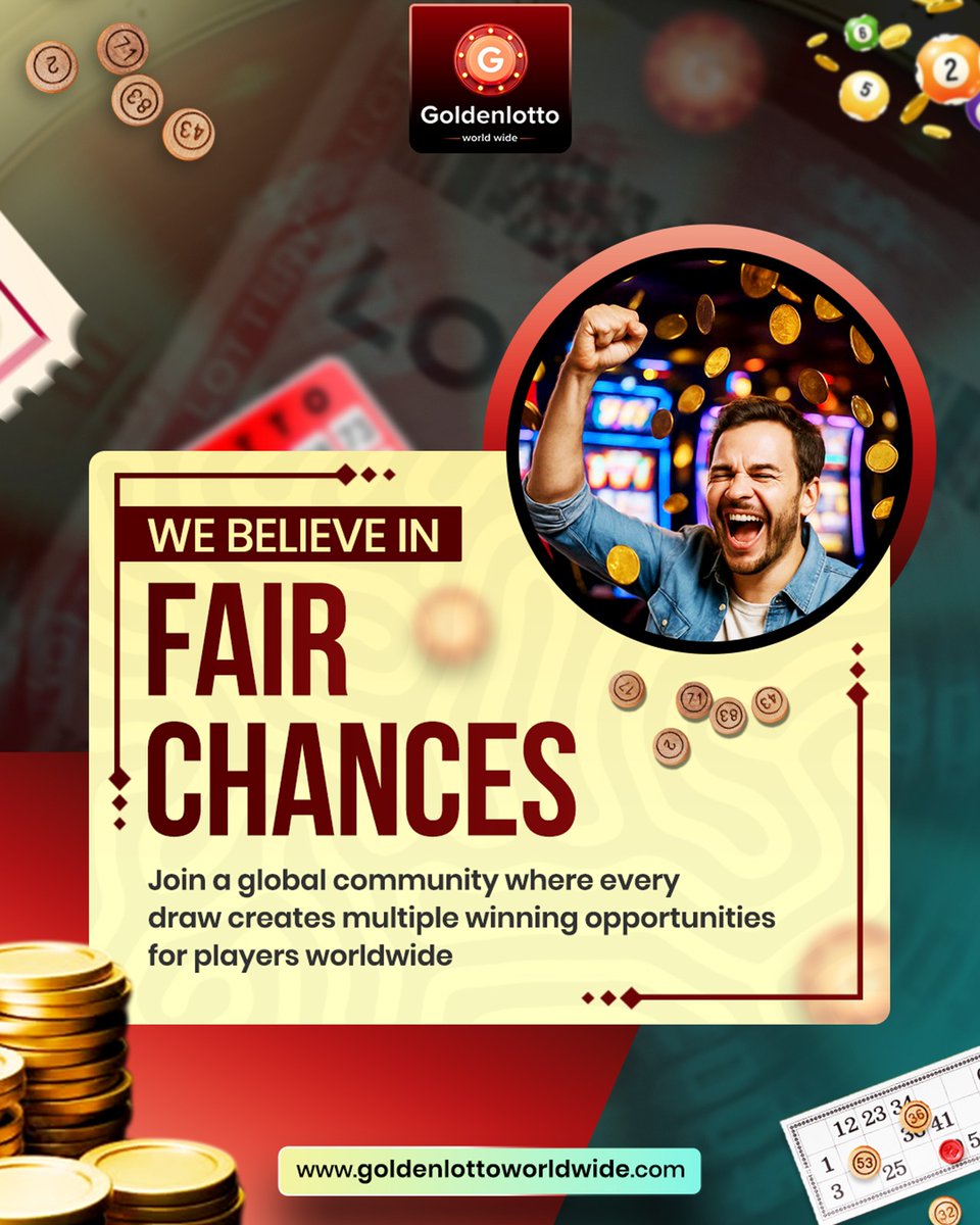 Golden_lotto_'s tweet photo. 🎟️ We believe in FAIR CHANCES. 🍀🌍

Join a global community where every draw brings excitement and the possibility of new winning moments.

✨ Play. Participate. Enjoy the journey.

🌐 https://t.co/HqOstyjL9P

#GoldenLottoWorldwide #FairChances #PlayGlobal #LuckyChances https://t.co/zJfv2dbZgu