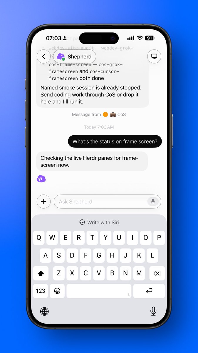 theaaron's tweet photo. a decent voice mode in @grok @bot would completely change how we use it 

we all have a chief of staff type bot, just let me talk with it like a walkie talkie

I will set it to the iPhone action key day one @poteto https://t.co/gmXKbT5Bmd