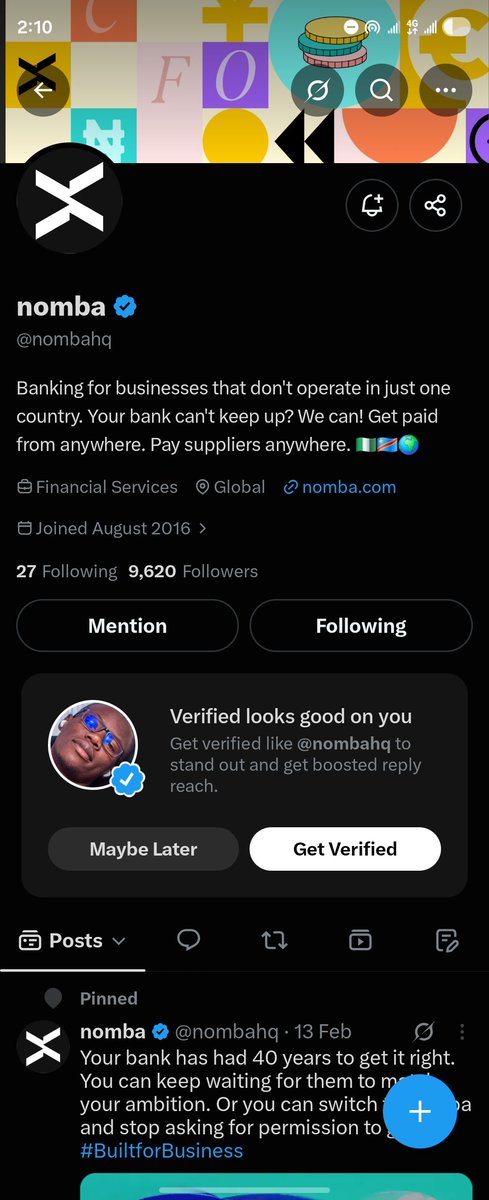 KabirBeliComp's tweet photo. @nombahq @nomba I can't send you either there are only two buttons ; Mention and Follow https://t.co/yHkoledC4s