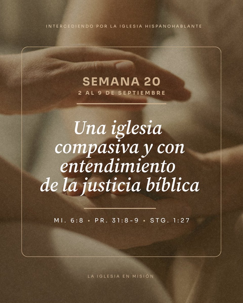 LaIBI's tweet photo. La misericordia no es una causa que la iglesia elige apoyar, es un atributo de Dios. Por eso debe formar parte de lo que Su pueblo es.

Miqueas no dice que actuemos con misericordia de vez en cuando. Dice que la amemos: «amar la misericordia» (Mi 6:8). Santiago va más lejos y la pone como prueba de una fe genuina: «La religión pura... es esta: visitar a los huérfanos y a las viudas en sus aflicciones» (Stg 1:27). No es doctrina correcta solamente; es cómo tratamos a quien no tiene voz para defenderse.

¿Somos conocidos solo como el pueblo de la verdad, o también como el pueblo que se mueve hacia el huérfano, la viuda y el extranjero? 🤔

Únete cada miércoles a esta jornada de ayuno y oración, y pidamos que la iglesia de Cristo sea reconocida no solo por predicar la verdad, sino por la compasión con que la vive.

Motivos de oración en el enlace que esta debajo 👇🏼

🔗 https://t.co/SkOqQIBsDK