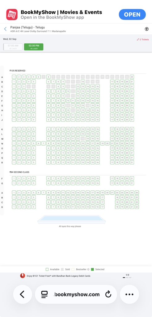 TheOGBookings's tweet photo. Madanapalle #panjaa4k 🔥🔥🔥

ravi — 7:00 am show — housefull 
asr — 7:30 am show — housefull 

one more show added! grab your tickets now! 💥 https://t.co/lihZKwFNfI