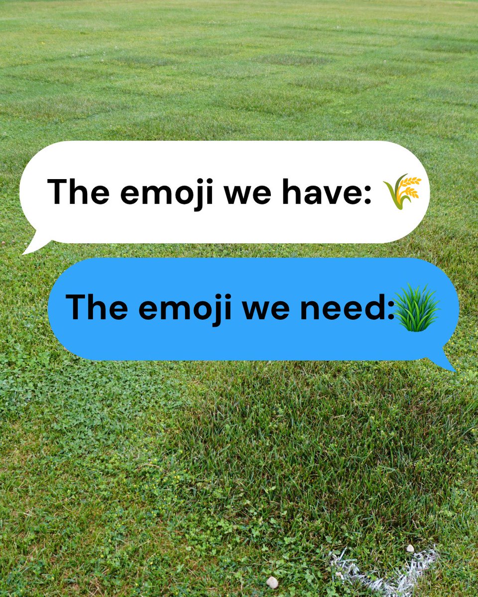 GuelphTurf's tweet photo. Starting a petition to create a new emoji for the turf industry! Who else needs this? 
#Emoji #Turfgrass https://t.co/9aCCTvEORg