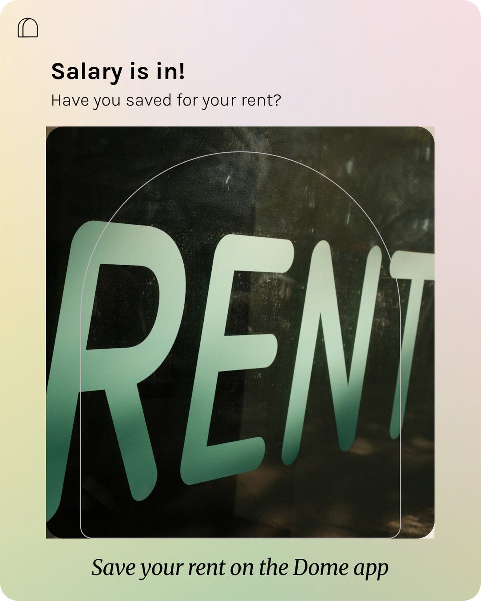 usedomeapp's tweet photo. Saving for rent little by little can make a big difference when payment time comes and with Dome, you can start saving towards your rent and stay better prepared for your next payment.

Don’t wait until rent is due. Start saving today.

#rent #domeapp #househunting #salaryweek https://t.co/wncPrYuJnk